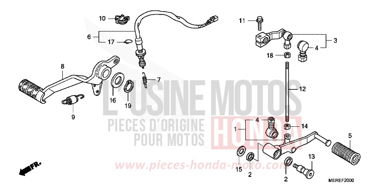 BRAKE PEDAL/CHANGE PEDAL for CBF600N ABS PEARL NIGHTSTAR BLACK (NHA84) from 2009